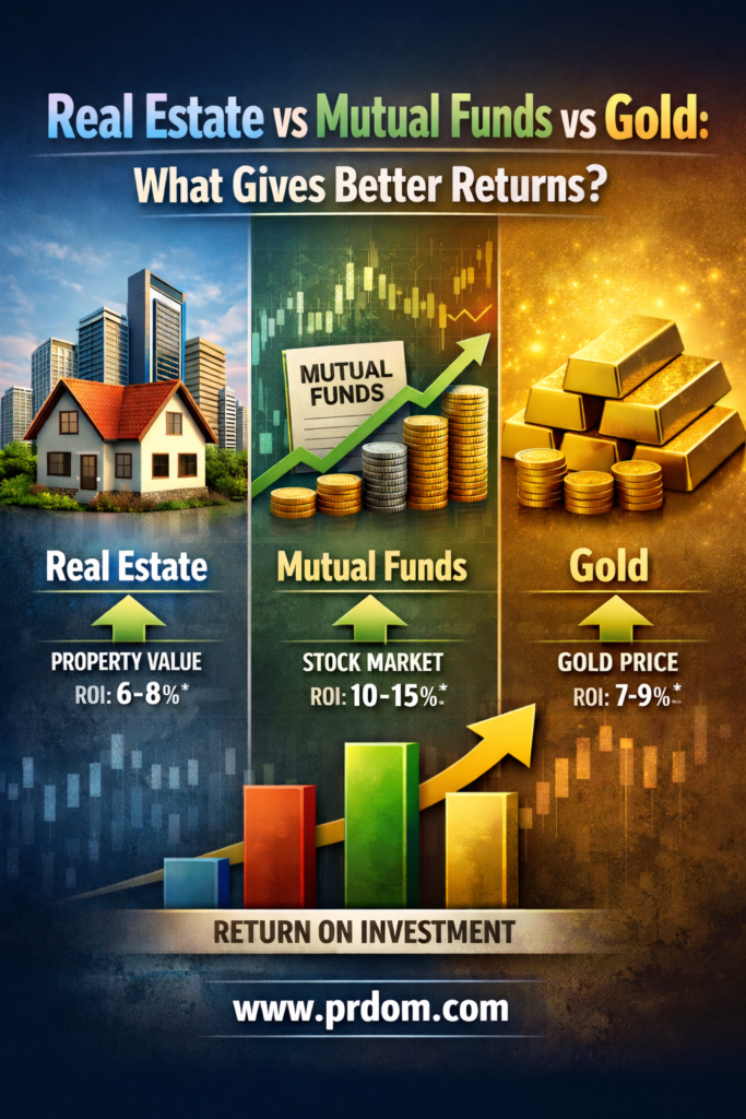 Real Estate vs Mutual Funds vs Gold What Gives Better Returns